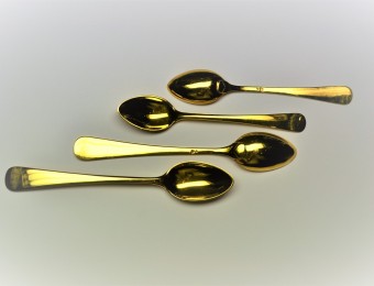 Antique Portuguese Gold Tea and Coffee Spoons